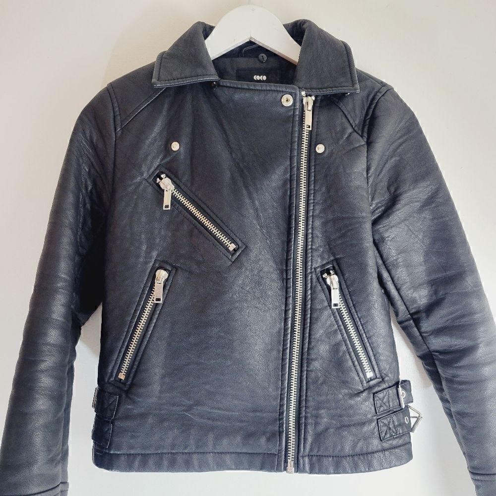 Coco Colette Pleather Biker Bomber Jacket - Picture 9 of 12